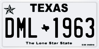 TX license plate DML1963