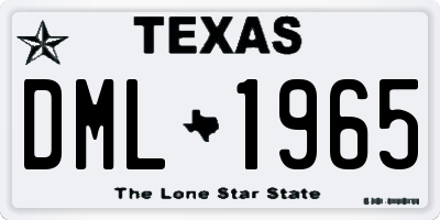 TX license plate DML1965