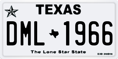 TX license plate DML1966