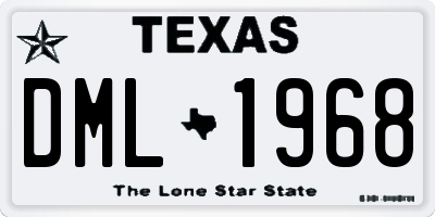 TX license plate DML1968