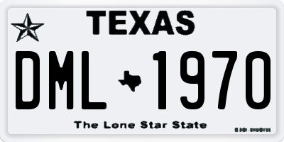 TX license plate DML1970