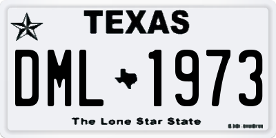 TX license plate DML1973