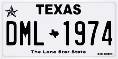 TX license plate DML1974
