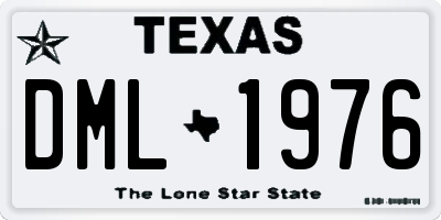 TX license plate DML1976