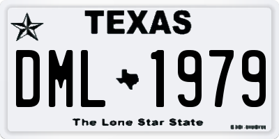 TX license plate DML1979