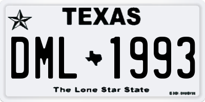 TX license plate DML1993