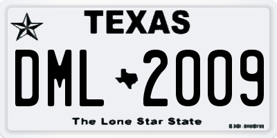 TX license plate DML2009