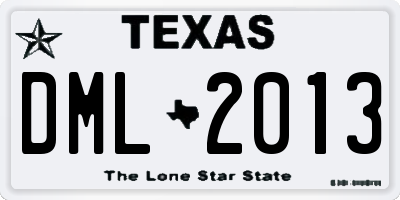 TX license plate DML2013