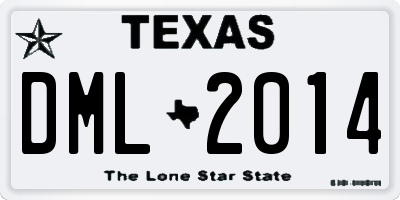 TX license plate DML2014