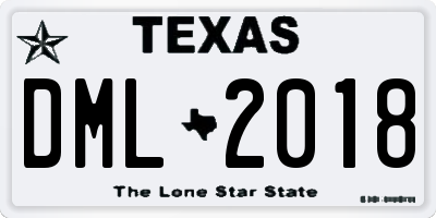 TX license plate DML2018