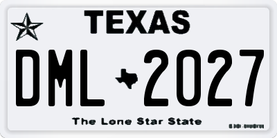 TX license plate DML2027