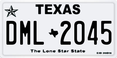 TX license plate DML2045