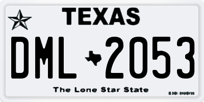 TX license plate DML2053