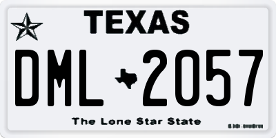 TX license plate DML2057