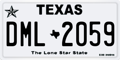 TX license plate DML2059