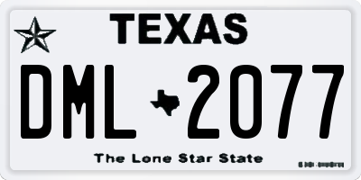 TX license plate DML2077