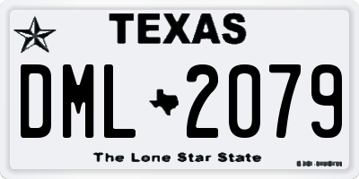 TX license plate DML2079