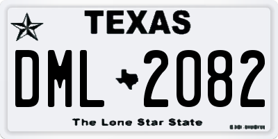 TX license plate DML2082