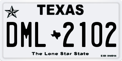 TX license plate DML2102