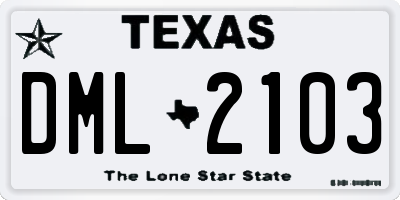 TX license plate DML2103