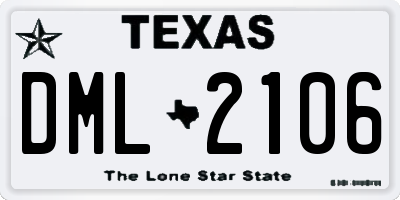 TX license plate DML2106