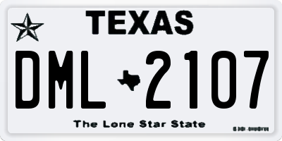 TX license plate DML2107
