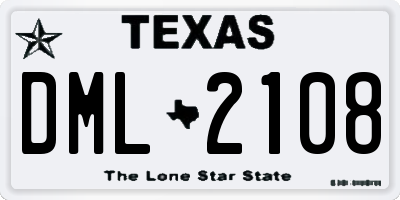 TX license plate DML2108