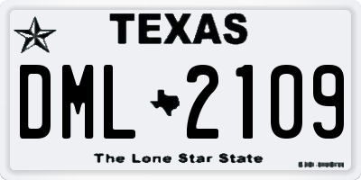 TX license plate DML2109