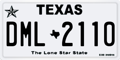 TX license plate DML2110