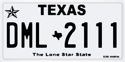 TX license plate DML2111