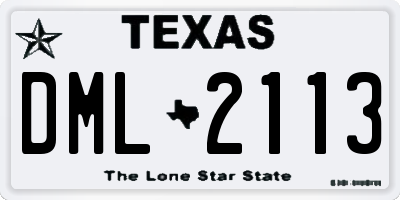 TX license plate DML2113