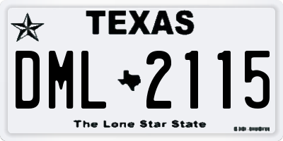 TX license plate DML2115