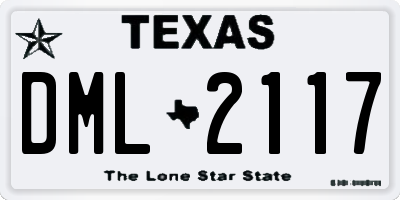 TX license plate DML2117