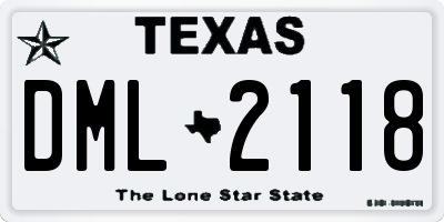 TX license plate DML2118
