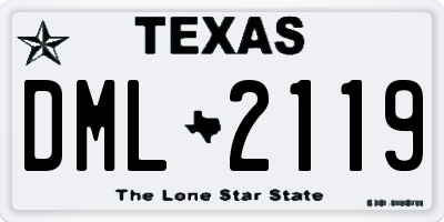 TX license plate DML2119