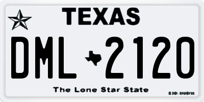 TX license plate DML2120