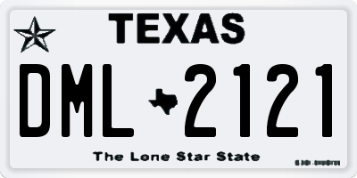 TX license plate DML2121