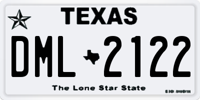 TX license plate DML2122