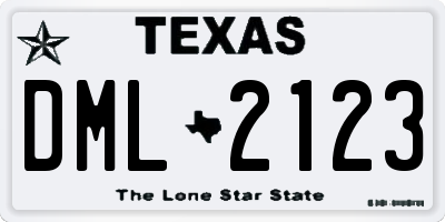 TX license plate DML2123