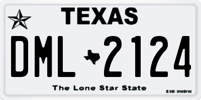 TX license plate DML2124