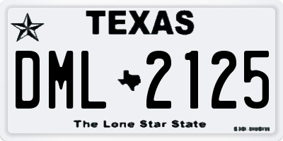 TX license plate DML2125