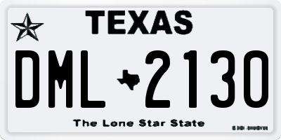 TX license plate DML2130