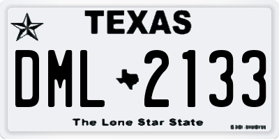 TX license plate DML2133