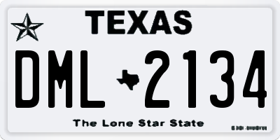 TX license plate DML2134