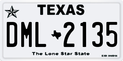 TX license plate DML2135
