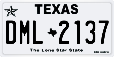 TX license plate DML2137