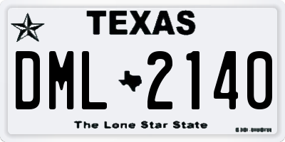TX license plate DML2140