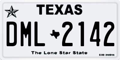 TX license plate DML2142