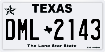 TX license plate DML2143