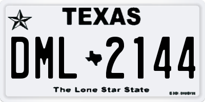 TX license plate DML2144